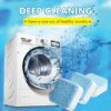 12 pcs Pack, Washing Machine Cleaning Tablets, Suitable for All Washing Machine Types, Cleans Grime/Lime Scale & Removes Odours, Safe Anti Bacterial Cleaning