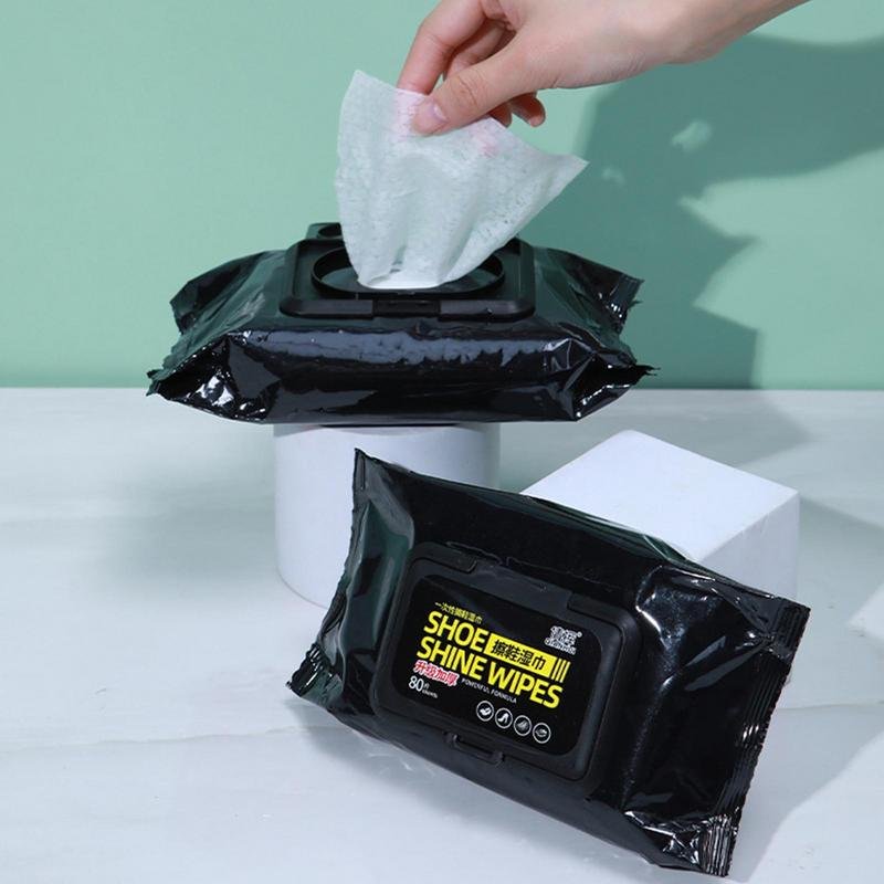 80 pcs Pack, Disposable Shoe Cleaning Wet Wipes for Sneakers, Joggers and all Soles, No rinse Required. - Image 2