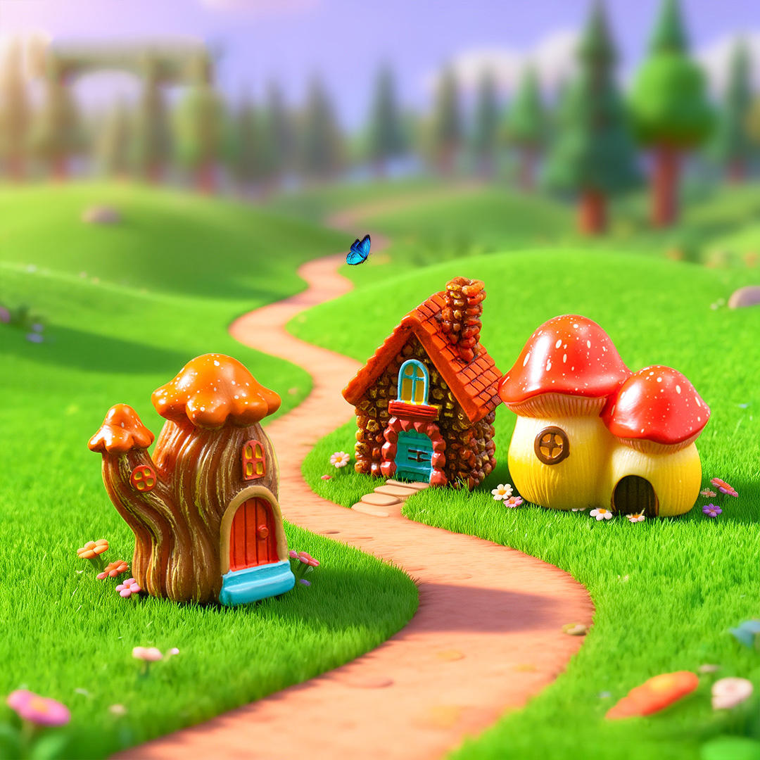 4 pcs set, Mini Fairy Houses Figurines, Fairy Gardening Micro Landscape, Home & Office Decor - Image 8