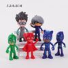 6 pcs set, PJ Masks Action Figurines, Cute Realistic Cartoon Gift Set, Home Office Car Decor, Birthday Cake Decoration
