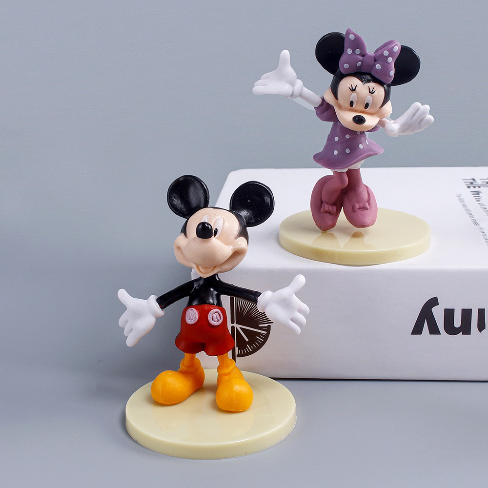 6 pcs set, Mickey & Minnie Mouse Action Figurines, Cute Realistic Cartoon Gift Set, Home Office Car Decor, Birthday Cake Decoration - Image 4