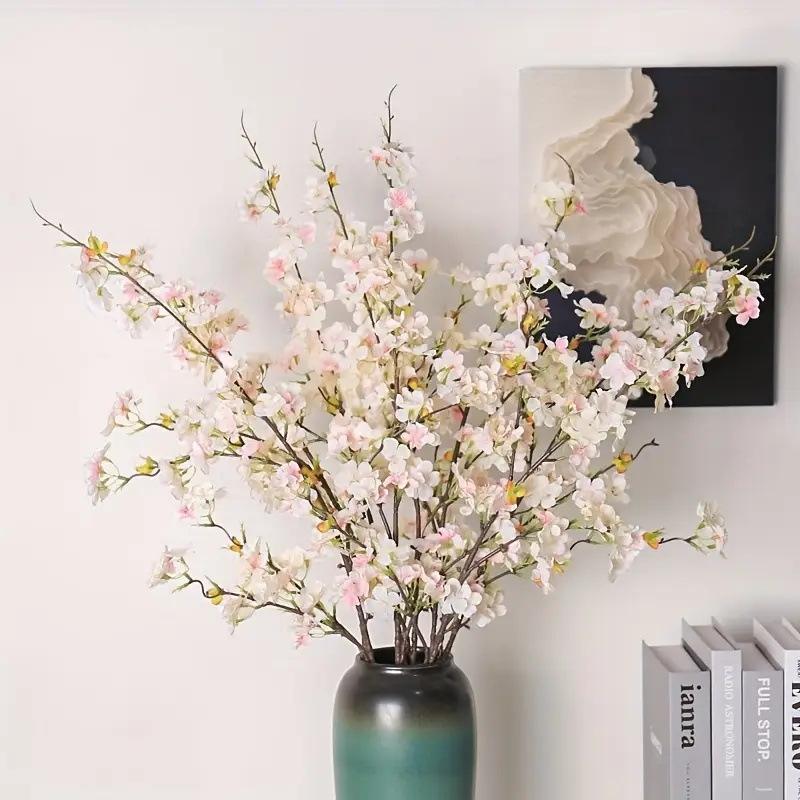 4 Pcs Bunch, Artificial Cherry Blossom Flowers, Realistic and Vibrant Flowers for Home & Office Decoration, Wedding And Party Decor - Image 3